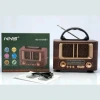 İpek Yıldızı® Küçük Mini Boy Retro Ahşap Tasarım Bluetooth Hoparlörlü Radyo – FM/AM Destekli, Şarjlı ve Taşınabilir Radyo NS-8108