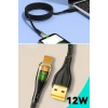 İpek Yıldızı® Led Işık Uçlu Sağlam İp Kablolu USB to Lightning Hızlı Şarj Kablosu