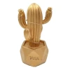 İpek Yıldızı® Led Işıklı Sevimli Kaktüs Dekoratif Masa Lambası Mini Biblo Gece Lambası-GOLD
