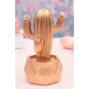 İpek Yıldızı® Led Işıklı Sevimli Kaktüs Dekoratif Masa Lambası Mini Biblo Gece Lambası-GOLD