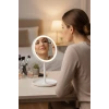 İpek Yıldızı® LED Işıklı Yuvarlak Makyaj Aynası – Dokunmatik Ayarlanabilir Işık Tonlu, 360° Döner Masaüstü Profesyonel Makyaj ve Cilt Bakım Aynası