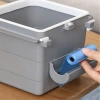 İpek Yıldızı® Mini Masa Çöp Kovası Plastik Tezgah Altı Geri Çekilebilir Yapışkanlı Görünmez Bölme Pratik