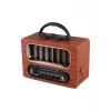 İpek Yıldızı® Orta Boy Retro Ahşap Tasarım Bluetooth Hoparlörlü Radyo – FM/AM Destekli, Şarjlı ve Taşınabiliri Radyo NS-6636