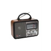 İpek Yıldızı® Orta Boy Retro, Nostaljik, Ahşap Tasarım Bluetooth Hoparlörlü, Şarjlı, Taşınabilir FM/AM Destekli Radyo NS-8897