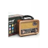 İpek Yıldızı® Orta  Boy Retro, Nostaljik, Ahşap Tasarım Bluetooth Hoparlörlü, Şarjlı, Taşınabilir FM/AM Destekli Radyo NS-8110