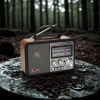 İpek Yıldızı® Orta Boy Retro, Nostaljik, Ahşap Tasarım Bluetooth Hoparlörlü, Şarjlı, Taşınabilir FM/AM Destekli Radyo NS-8897