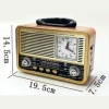 İpek Yıldızı® Orta Boy Saat Göstergeli Retro Ahşap Tasarım Bluetooth Hoparlörlü Radyo – FM/AM Destekli, Şarjlı ve Taşınabilir Radyo NS-8898