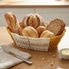 İpek Yıldızı® Oval Çift Renkli Plastik Rattan Ekmek ve Meyve Sepeti - Çok Amaçlı Banyo ve Mutfak Düzenleyici - Yıkanabilir Dekoratif Tezgâh Üstü Organ