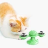 İpek Yıldızı® Pet Malzemeleri Vantuzlu Fırıldak Toplu Dönen Şeffaf Depo Tasarım İnteraktif Kedi Oyuncağı