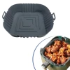 İpek Yıldızı® Renkli Isıya Dayanıklı Yıkanılabilir Silikon Fırın Ve Airfryer Kare Model Pişirme Matı 20 Cm