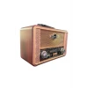 İpek Yıldızı® Retro, Nostaljik, Ahşap Tasarım Bluetooth Hoparlörlü, Şarjlı, Taşınabilir Otantik Tasarımlı FM/AM Destekli Radyo NS8098