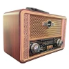 İpek Yıldızı® Retro, Nostaljik, Ahşap Tasarım Bluetooth Hoparlörlü, Şarjlı, Taşınabilir Otantik Tasarımlı FM/AM Destekli Radyo NS8098
