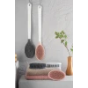 İpek Yıldızı® Silikon Masajlı Uzun Saplı Vücut Masaj Fırçası Banyo Sırt Kesesi Saplı Yumuşak Fırça