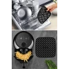 İpek Yıldızı® Siyah Isıya Dayanıklı Yıkanılabilir Silikon Fırın Ve Airfryer Kare Model Pişirme Matı 21,5 Cm