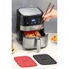 İpek Yıldızı® Siyah Isıya Dayanıklı Yıkanılabilir Silikon Fırın Ve Airfryer Kare Model Pişirme Matı 21,5 Cm
