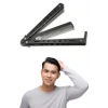 İpek Yıldızı® Siyah Katlanabilir Paslanmaz Çelik Kelebek Bıçak Tarak Sakal Bıyık Fırçası Profesyonel Saç Kesimi İçin Tarak