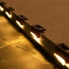 İpek Yıldızı® Solar Güneş Enerjili Şarj Edilen Köşebent Merdiven Veranda Bahçe Yolu Led Lamba Işık 4 Adet