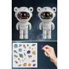 İpek Yıldızı® Stickerlı ,Kumandalı ASTRONOT Model Gece Lambası