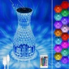 İpek Yıldızı® Sürahi Model USB Şarjlı Kumandalı 16 Farklı Işık Modlu Masa Üstü Kristal Akrilik Lamba Led