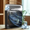 İpek Yıldızı® Taşınabilir 3 Farklı Mod Ayarlı 7 Farklı Led Işıklı Sulu Soğutmalı Taşınabilir Masaüstü USB Fan Vantilatör
