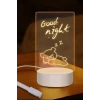 İpek Yıldızı® USB Kablolu Işıklı Kendiliğinden Beyaz Kalemli-Silgili Kreatif 3D Görselleştirme LED Lambası