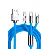 İpek Yıldızı®Kutulu  3 Şarj Aleti 1 Arada Çinko Alaşım Hızlı Şarj Kablosu Mavi 3 in 1