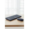 Kablosuz Lacivert Bluetooth Klavye Mouse Seti – Yuvarlak Tuşlu Tasarım, Türkçe Q Dizilim, Taşınabilir, Ev ve Ofis Kullanımına Uygun