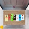 Kapı Önü Paspası Dekoratif Dijital Baskı Welcome P-2464