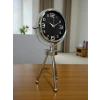 Krom Asil Üç Ayaklı Metal Masa Saati