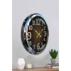 Krom Işıltılı Zaman 52 Cm Metal Duvar Saati
