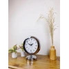 Krom Metal Çini Desen Masa Saati 25×20 cm