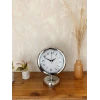 Krom Metal Desenli Masa Saati 25×20 cm