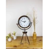 Krom Metal Mini Tripod Dekoratif Masa Saati 45×26 cm