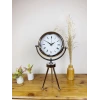 Krom Metal Mini Tripod Desenli Roma Rakamlı Masa Saati