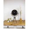 Krom Metal Mini Tripod Gece Siyahı Masa Saati 45×26 cm