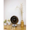 Krom Metal Siyah Retro Masa Saati 25×20 cm