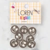 Loren Crafts 8 li Gülen Yüz Kahve Düğme - 0520