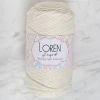 Loren Polyester Soft Macrame Krem El Örgü İpi - LM003 - 34427