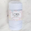 Loren Polyester Soft Macrame Optik Beyaz El Örgü İpi - LM001 - 34426