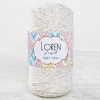 Loren Soft Star Makrome İpi Sarı Simli Krem RM103