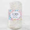 Loren Soft Star Makrome İpi Sarı Simli Krem RM103
