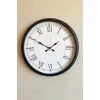 Modern 52 Cm Black & White Roma Rakamlı Metal Duvar Saati