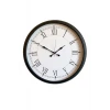 Modern 52 Cm Black & White Roma Rakamlı Metal Duvar Saati