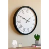 Modern 52 Cm Black & White Roma Rakamlı Metal Duvar Saati