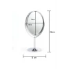 Oval Masaüstü Ayaklı 360° Dönebilen, İşyeri, Seyahat İçin Mini Krom Ayna 15X25CM