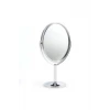 Oval Masaüstü Ayaklı 360° Dönebilen, İşyeri, Seyahat İçin Mini Krom Ayna 15X25CM