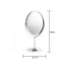 Oval Masaüstü Ayaklı 360° Dönebilen, İşyeri, Seyahat İçin Mini Krom Ayna 15X25CM