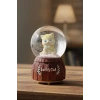 Pilli Işıklı Müzikli Kar Küresi–Şanslı Kedi Figürlü Eğlenceli Masaüstü Biblo, LED Aydınlatmalı Dekoratif Hediyelik Kar Küresi