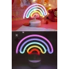 Plastik Gökkuşağı Neon LED Işık – Dekoratif Renkli Masaüstü ve Ambiyans Aydınlatması
