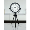 Pure Black Roma Rakamlı Üç Ayaklı Metal Masa Saati